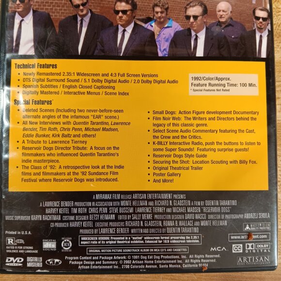 Reservoir Dogs 1992 DVD 2 Disc Wide & Full Screen Tarantino Madsen Keitel VTG - Picture 4 of 6